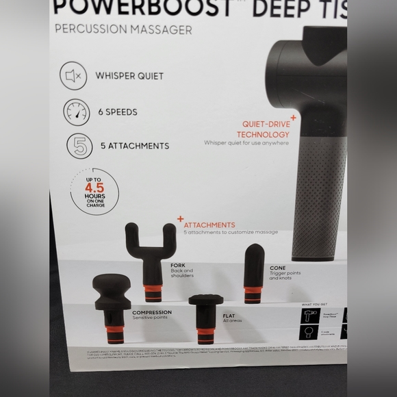 Sharper Image Powerboost Deep Tissue Percussion Massage Gun - Picture 7 of 9